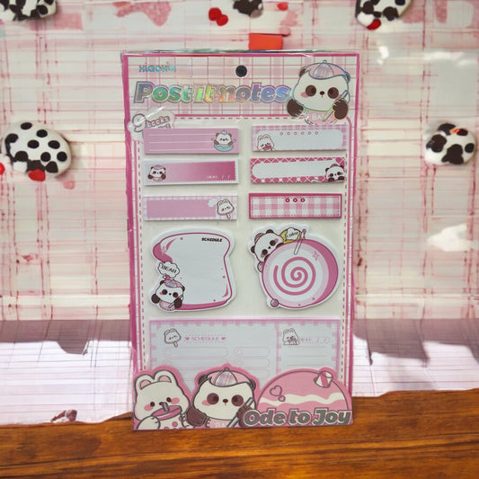 Panda Themed Pink sticky notes pack