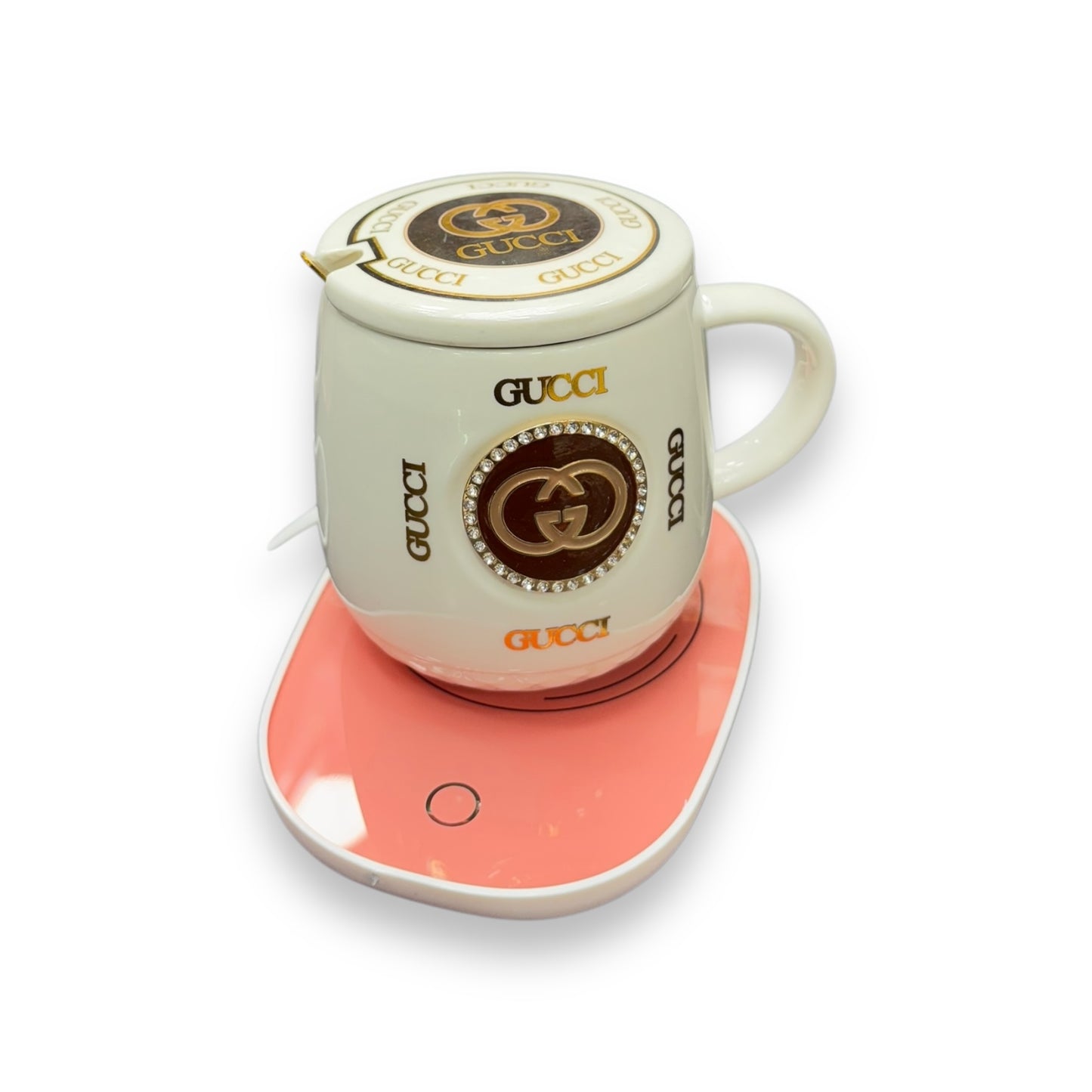 GUCCI Mug With USB Warmer and a spoon