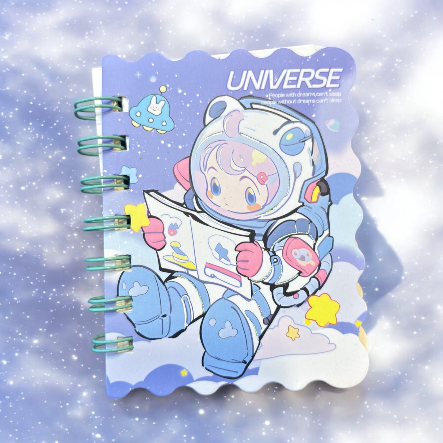 SPIRAL ASTRONAUT SPACE DESIGN CUTE SMALL NOTEPAD