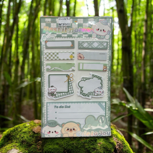 Bunny Themed green sticky notes pack