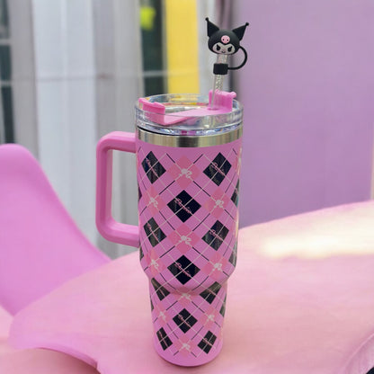 BARBIE BOXES DESIGN 40oz TUMBLER CUP WITH HIGH QUALITY STRAW AND TOPPER