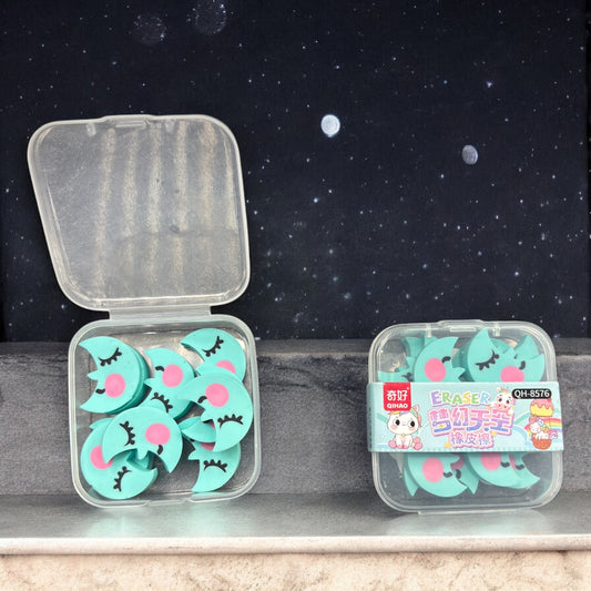 CUTE MOON ERASERS SET