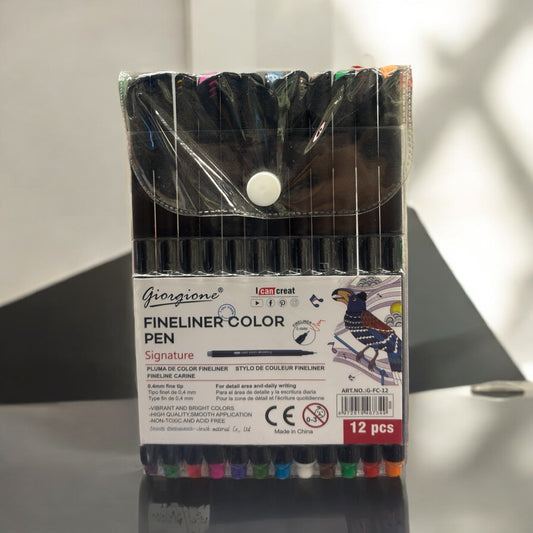 Fineliner Color Pen Set 12 colours