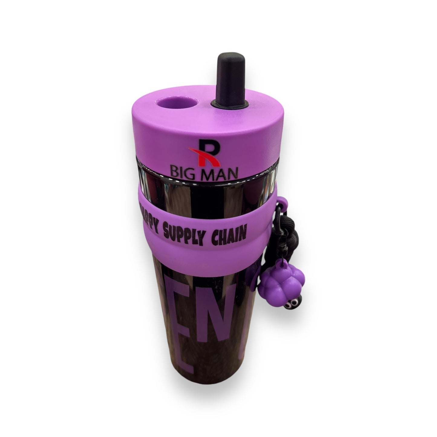 ACRYLIC BLACK HAPPY SUPPLY CHAIN TUMBLER