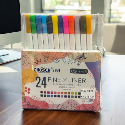 Set of 24 Fine X Liner Pencils for Professional Drawing