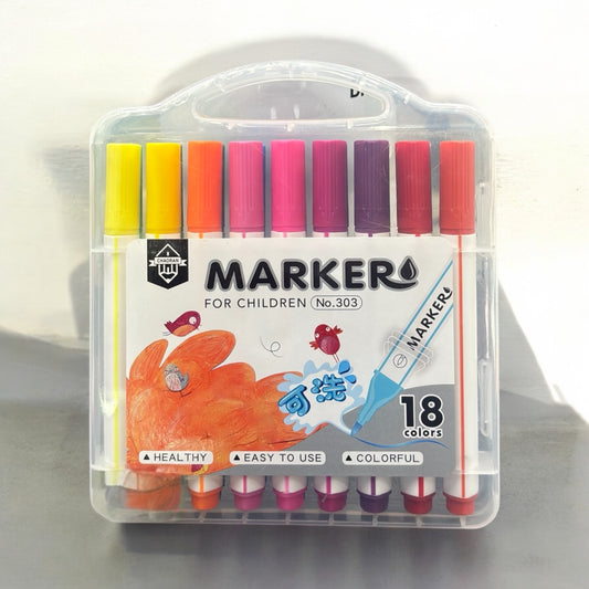 18 Vibrant Colors - Markers for Children