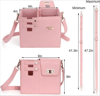 Handy and Stylish Pink Water Bottle Tumbler Carrier Bag for Women on-the-go!