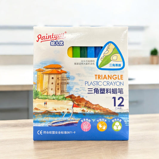 Triangle plasic CRAYON 12 COLORS *PAINTYOU*