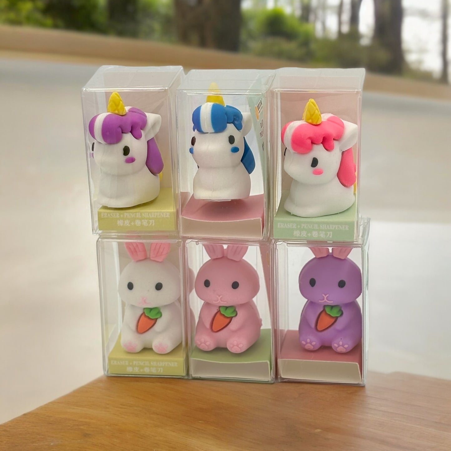 Unicorn and Rabbit Sharpener + Eraser