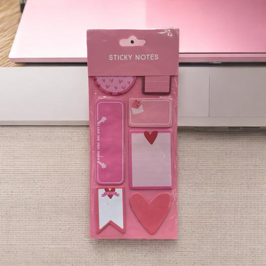 PINK HEART CUTE THEMED STICKY NOTES PACK