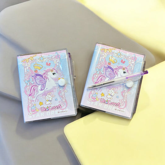 CUTE UNICORN DESIGN SMALL NOTEPAD WITH PEN