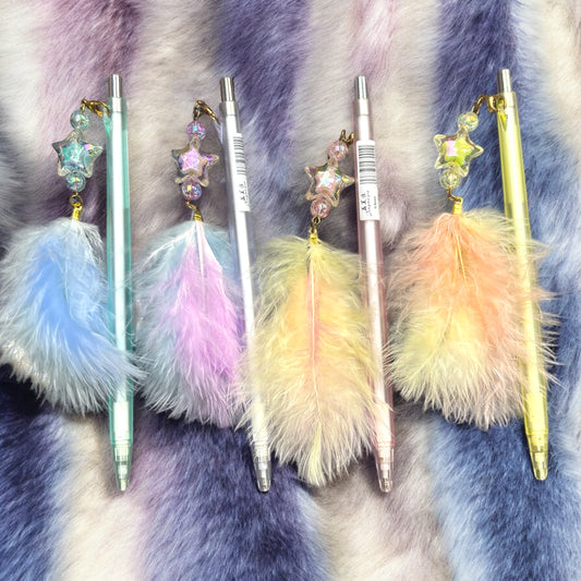 Pastel Feather Star Charm Mechanical Pencils