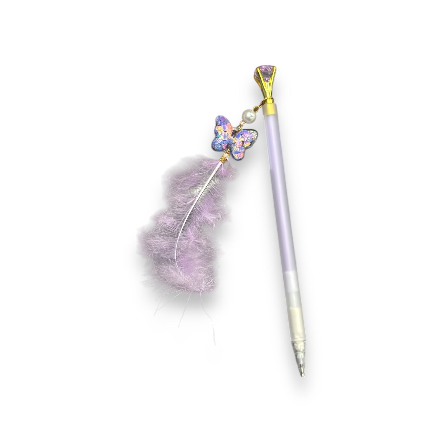 Cutesy Butterfly Charm Feather Mechanical Pencil